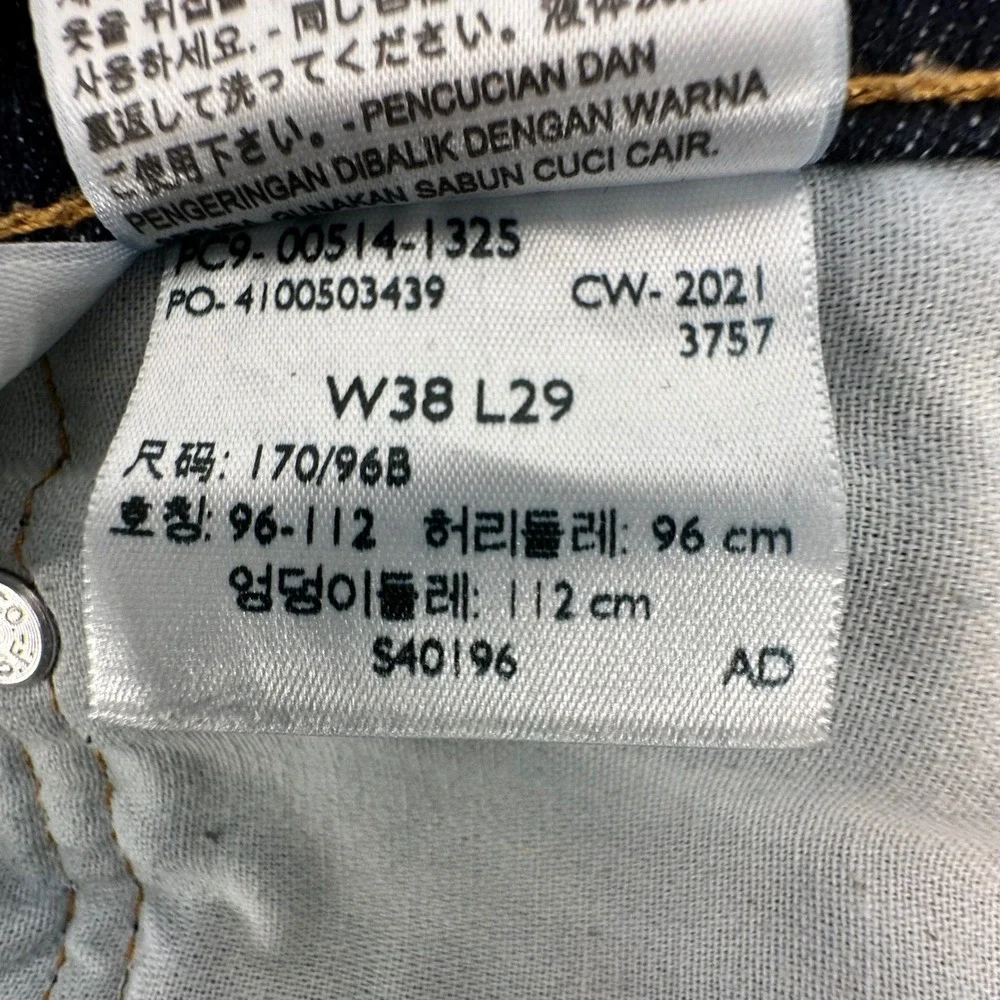 Levis‎ 514 Straight Fit Mens Dark Wash Blue Denim Jeans W38 L29 Zip Fly